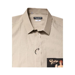 Beige Pin Up Print MARTINI Men Casual Shirt