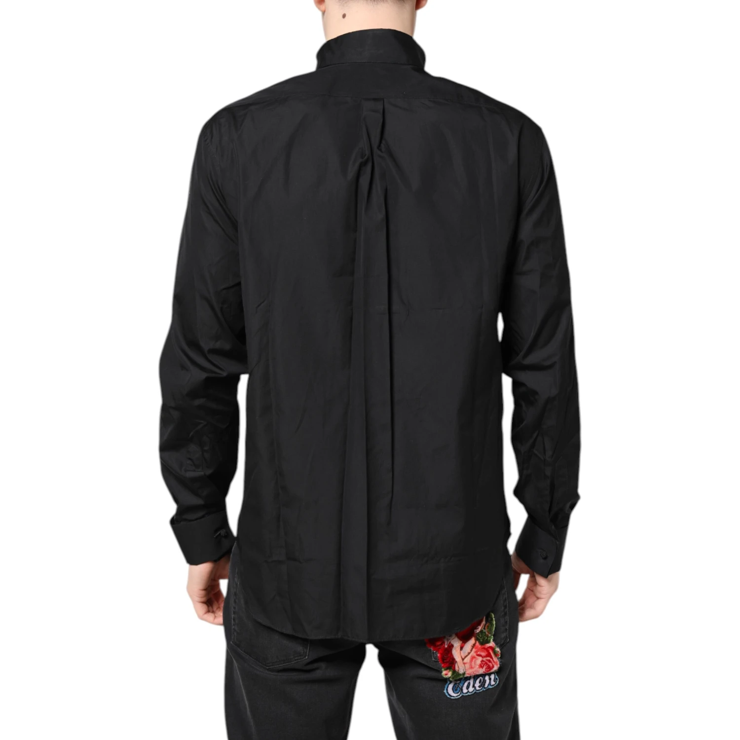 Black Cotton Long Sleeves Formal Dress Shirt