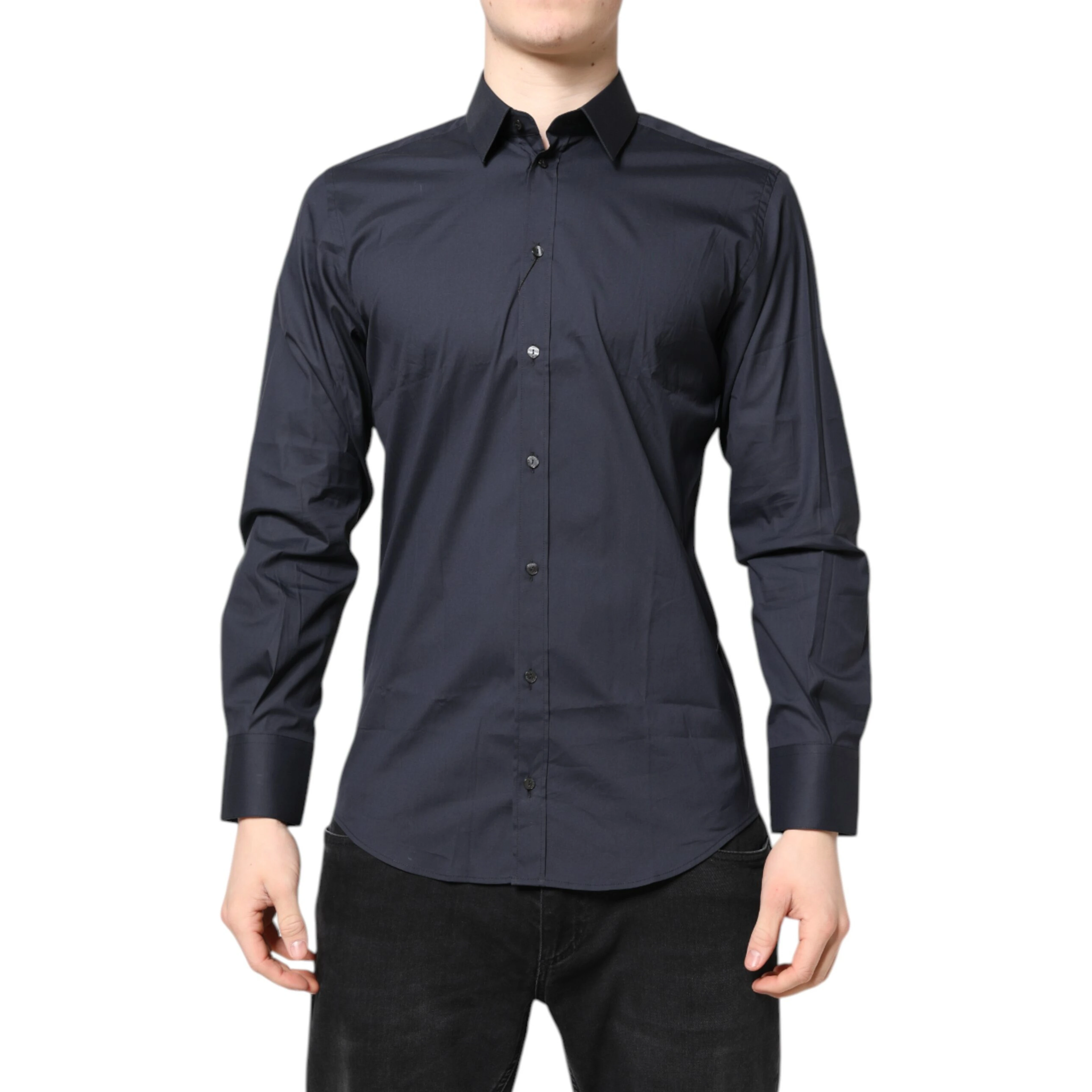 Dark Blue MARTINI Cotton Dress Formal Shirt