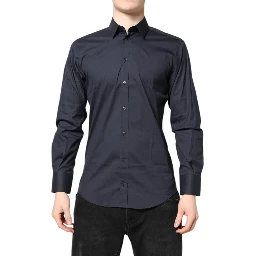 Dark Blue MARTINI Cotton Dress Formal Shirt