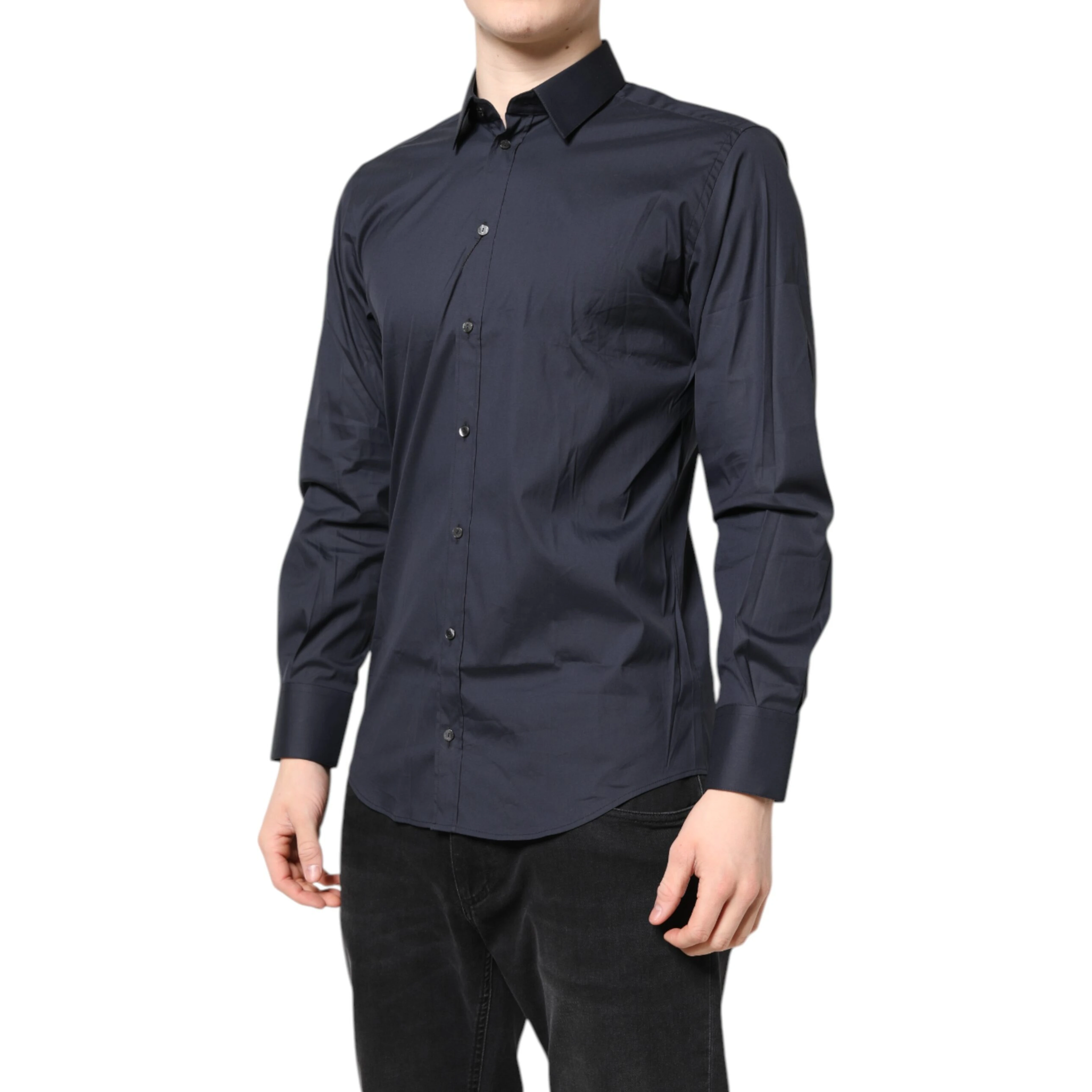 Dark Blue MARTINI Cotton Dress Formal Shirt