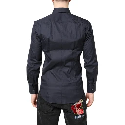 Dark Blue MARTINI Cotton Dress Formal Shirt