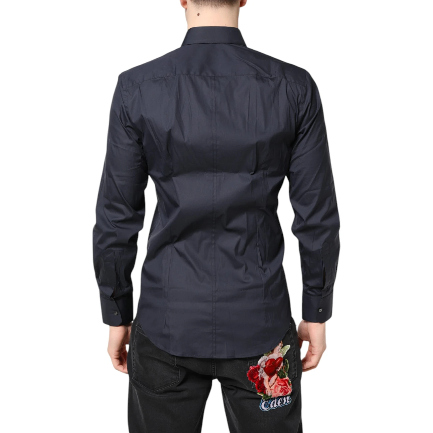 Dark Blue MARTINI Cotton Dress Formal Shirt