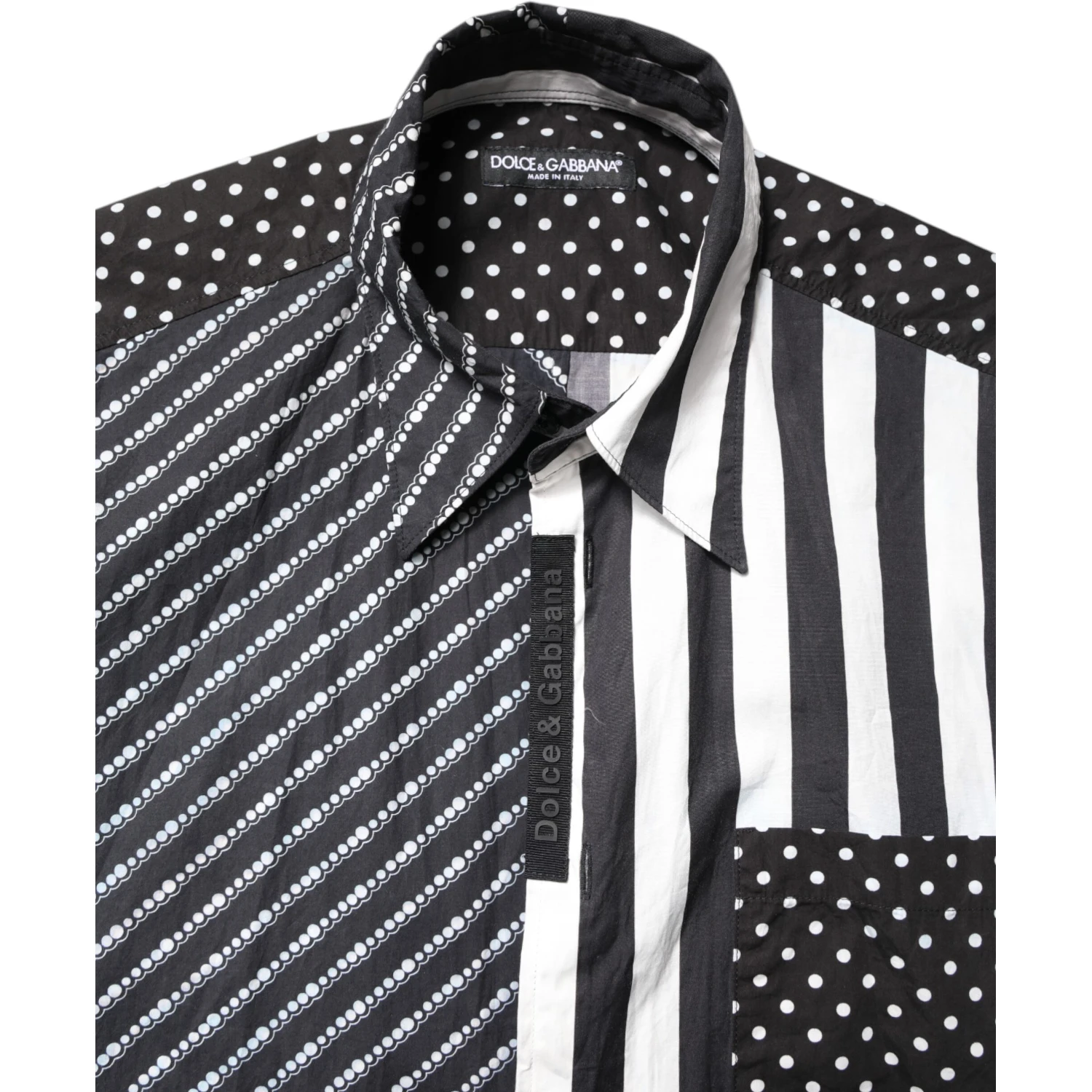 Black White Stripe Button Down Casual Shirt