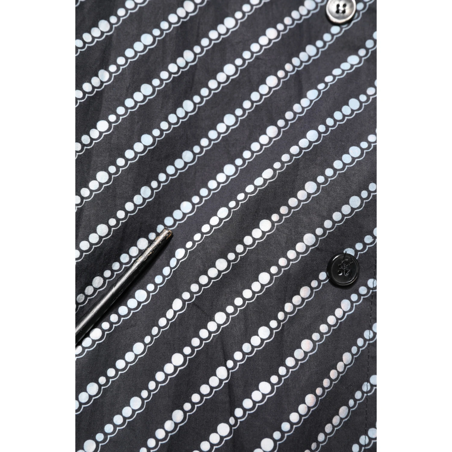 Black White Stripe Button Down Casual Shirt
