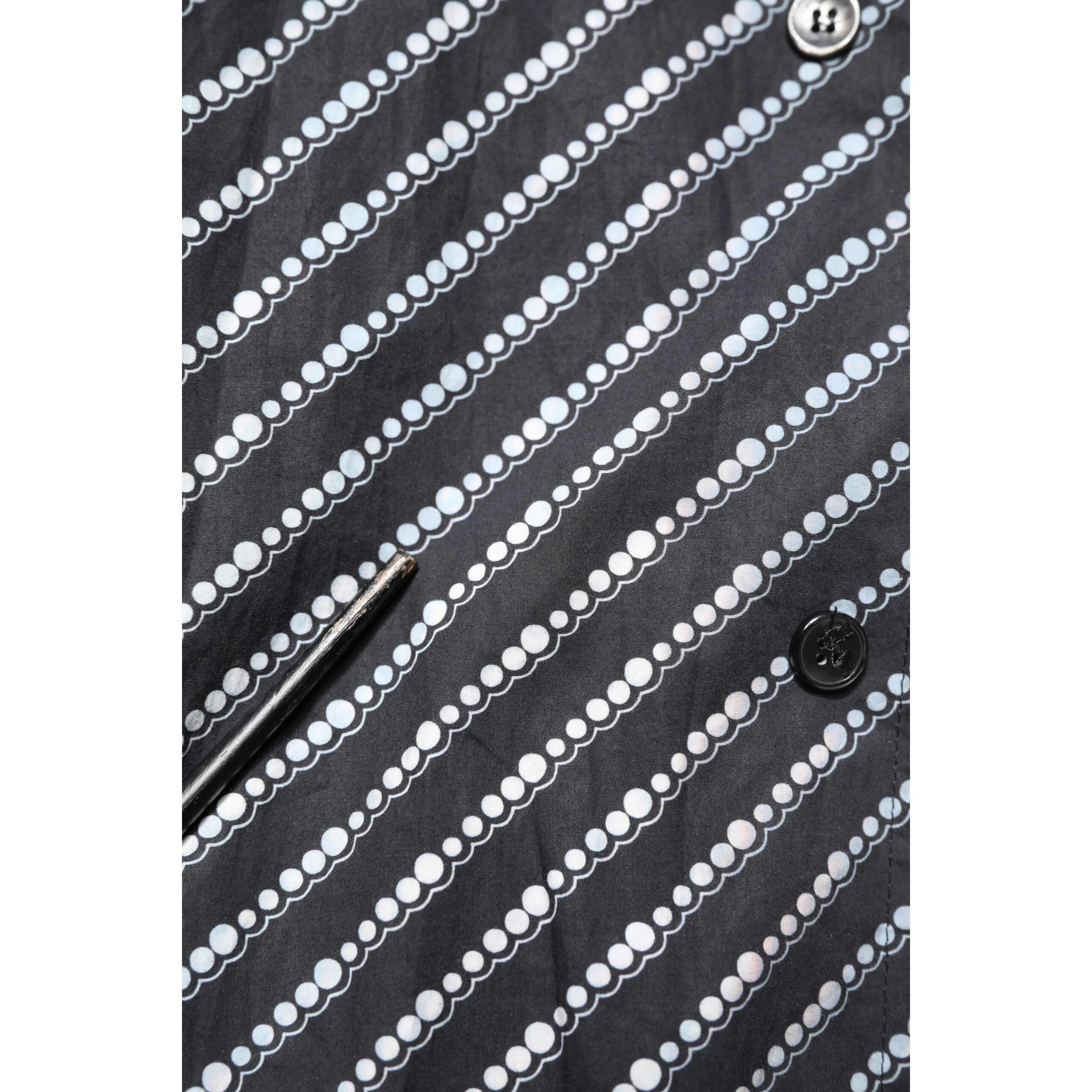Black White Stripe Button Down Casual Shirt