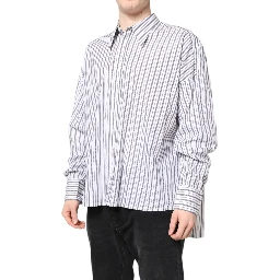White Black Stripe Button Down Casual Shirt