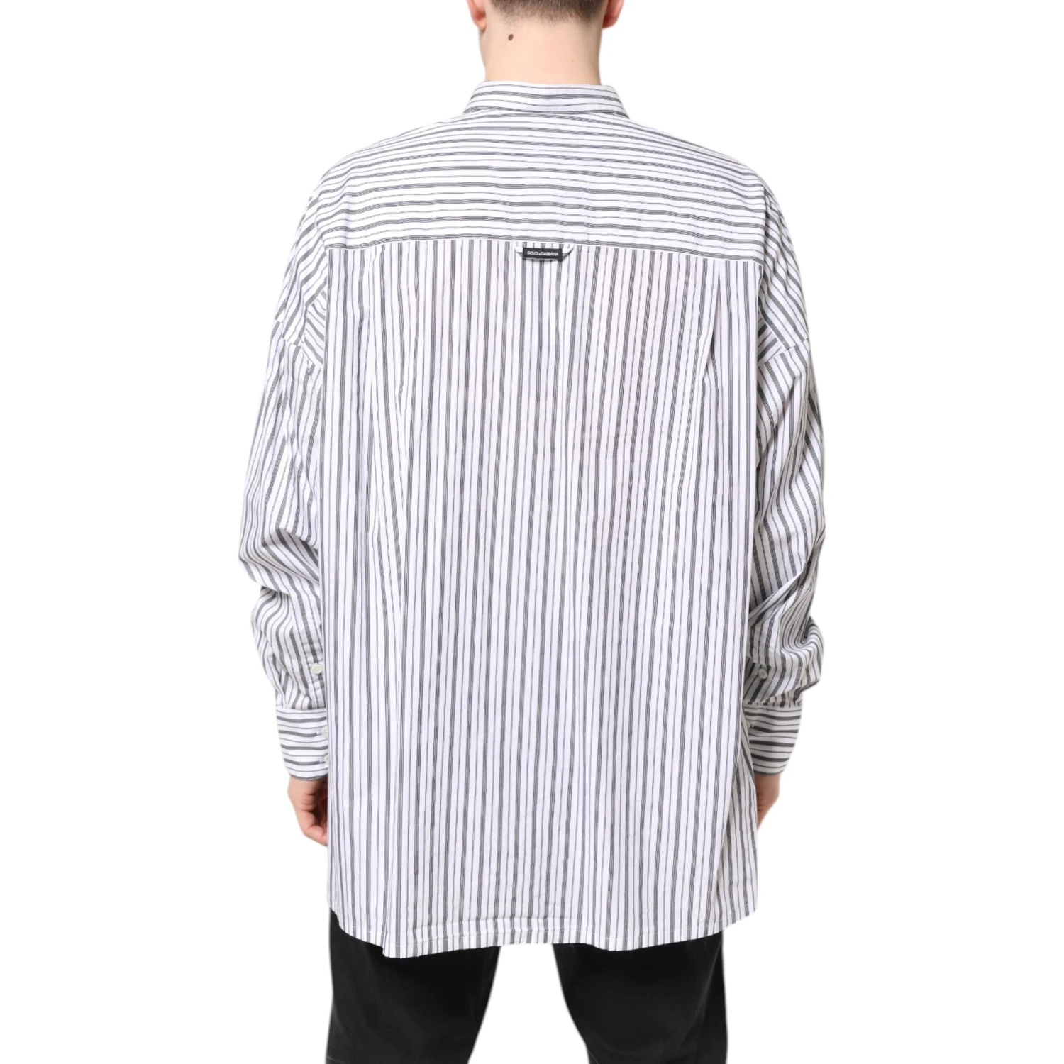 White Black Stripe Button Down Casual Shirt