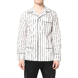 White Stripes Lounge Pajama Sleepwear Shirt