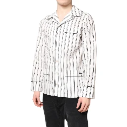 White Stripes Lounge Pajama Sleepwear Shirt