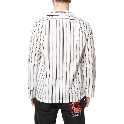 White Stripes Lounge Pajama Sleepwear Shirt
