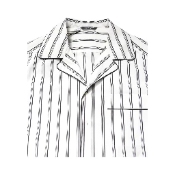 White Stripes Lounge Pajama Sleepwear Shirt