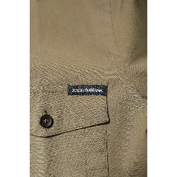 Brown Cotton Stretch Casual Long Sleeves Shirt