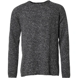 Gray Wool Knitted Round Neck Pullover Sweater
