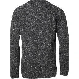 Gray Wool Knitted Round Neck Pullover Sweater