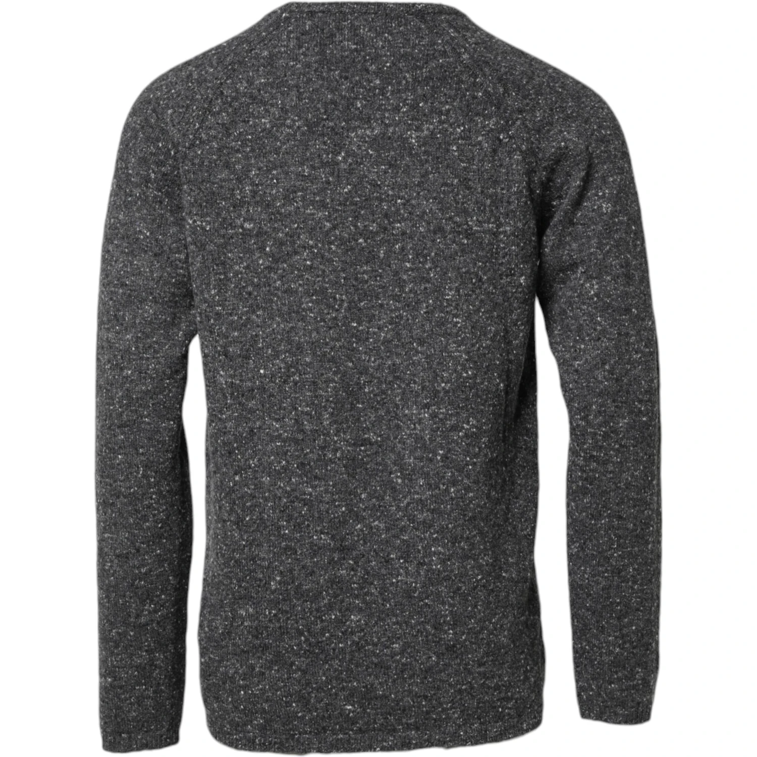 Gray Wool Knitted Round Neck Pullover Sweater