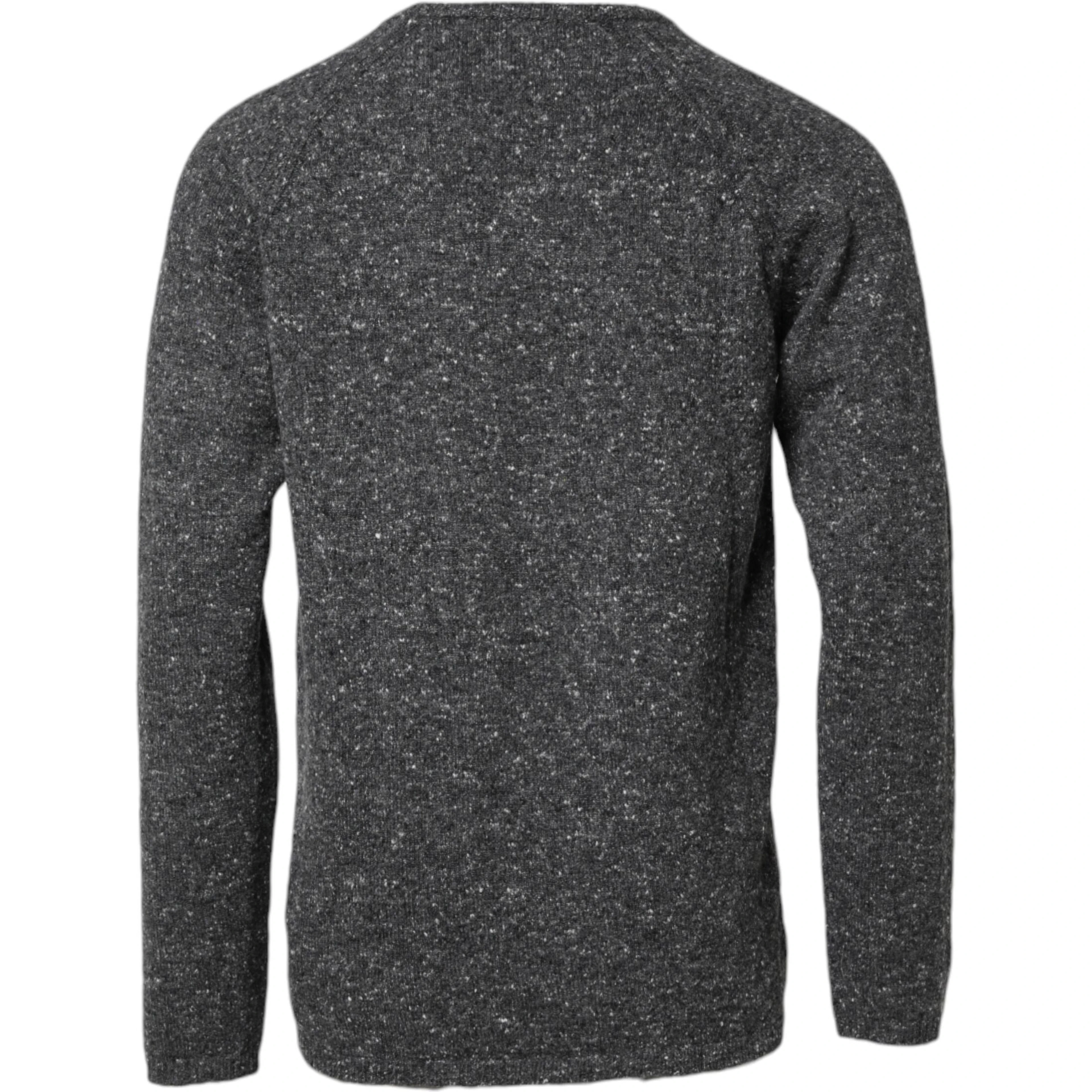 Gray Wool Knitted Round Neck Pullover Sweater