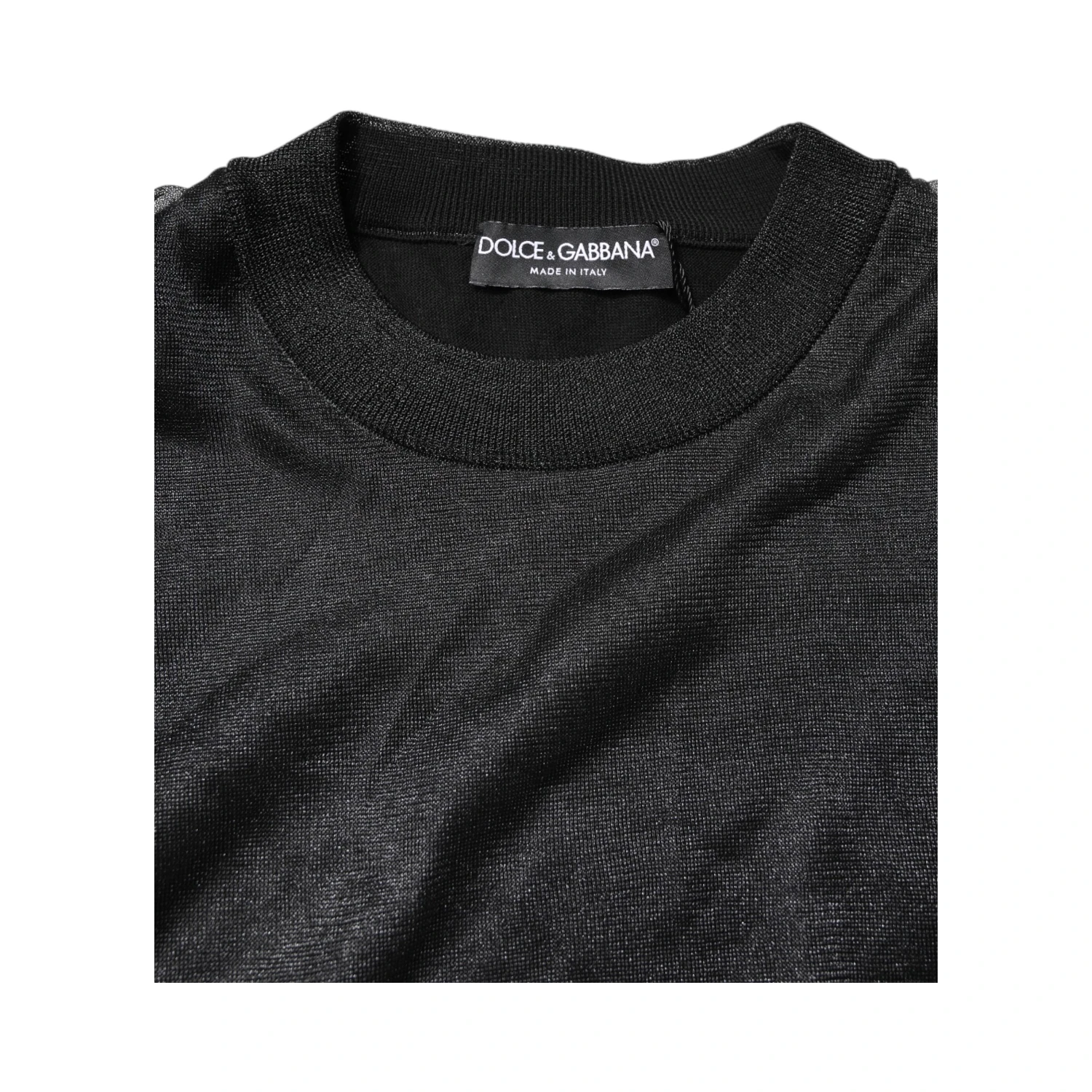 Black Logo Knitted Crewneck Pullover Sweater