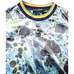 Multicolor Marble Print Men Pullover Sweater
