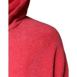Red Cotton Knit Hooded Men Pullover Sweater