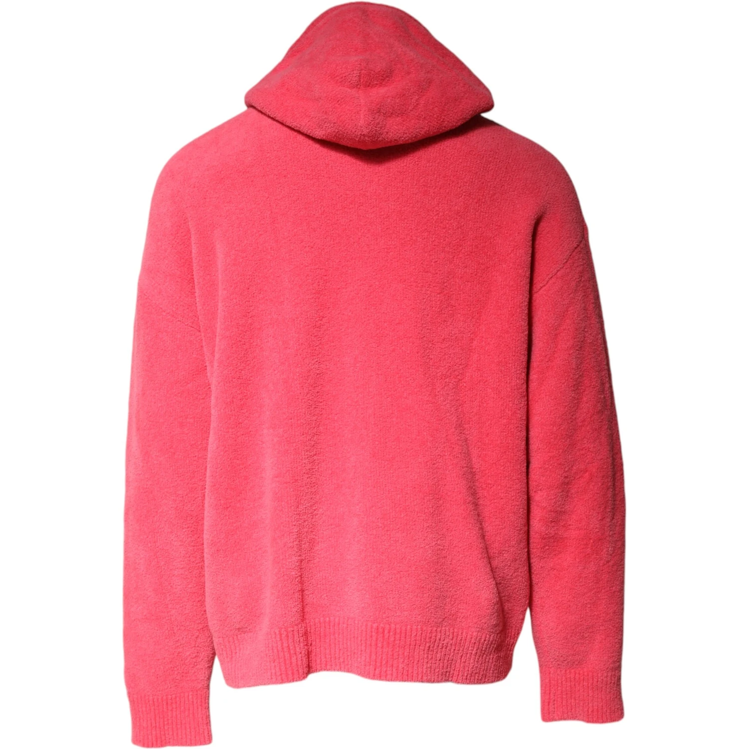 Red Cotton Knit Hooded Men Pullover Sweater