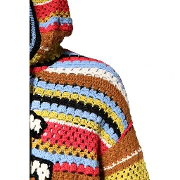 Multicolor Cotton Hooded Pullover Sweater