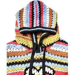 Multicolor Cotton Hooded Pullover Sweater