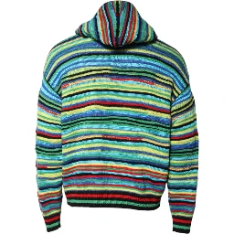 Multicolor Cotton Hooded Pullover Sweater