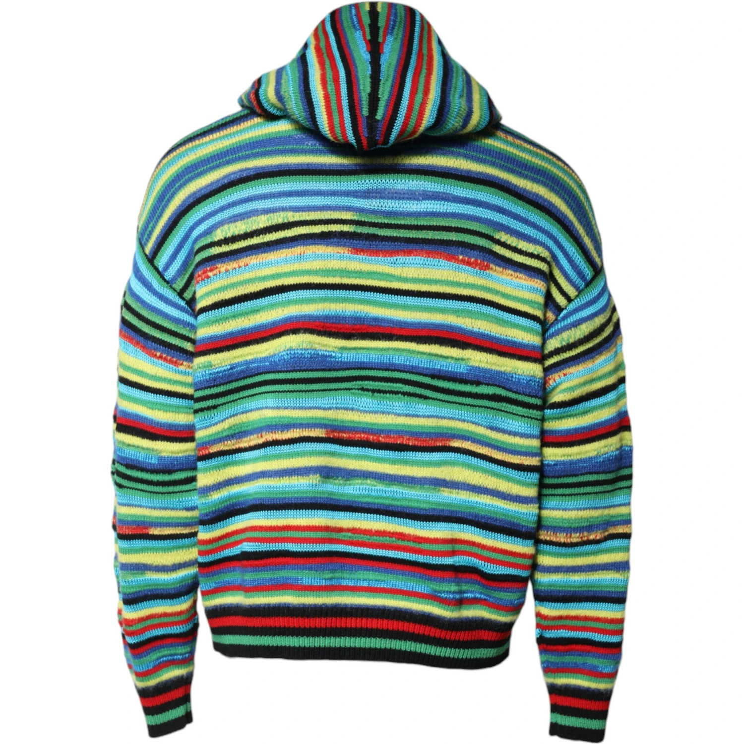 Multicolor Cotton Hooded Pullover Sweater