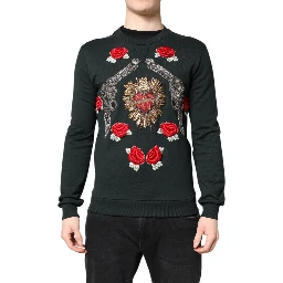 Black Sequined Embellished Pullover Sweater