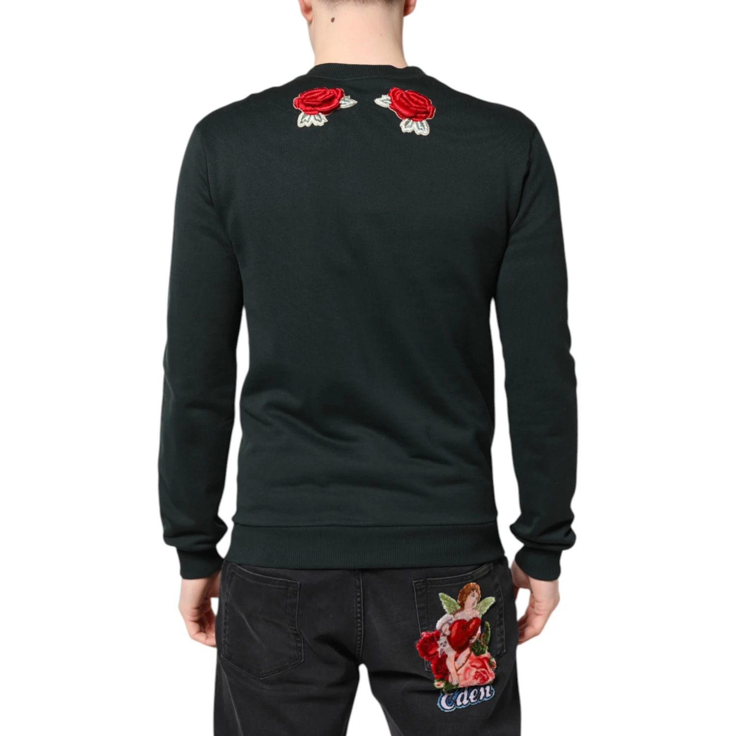 Black Sequined Embellished Pullover Sweater