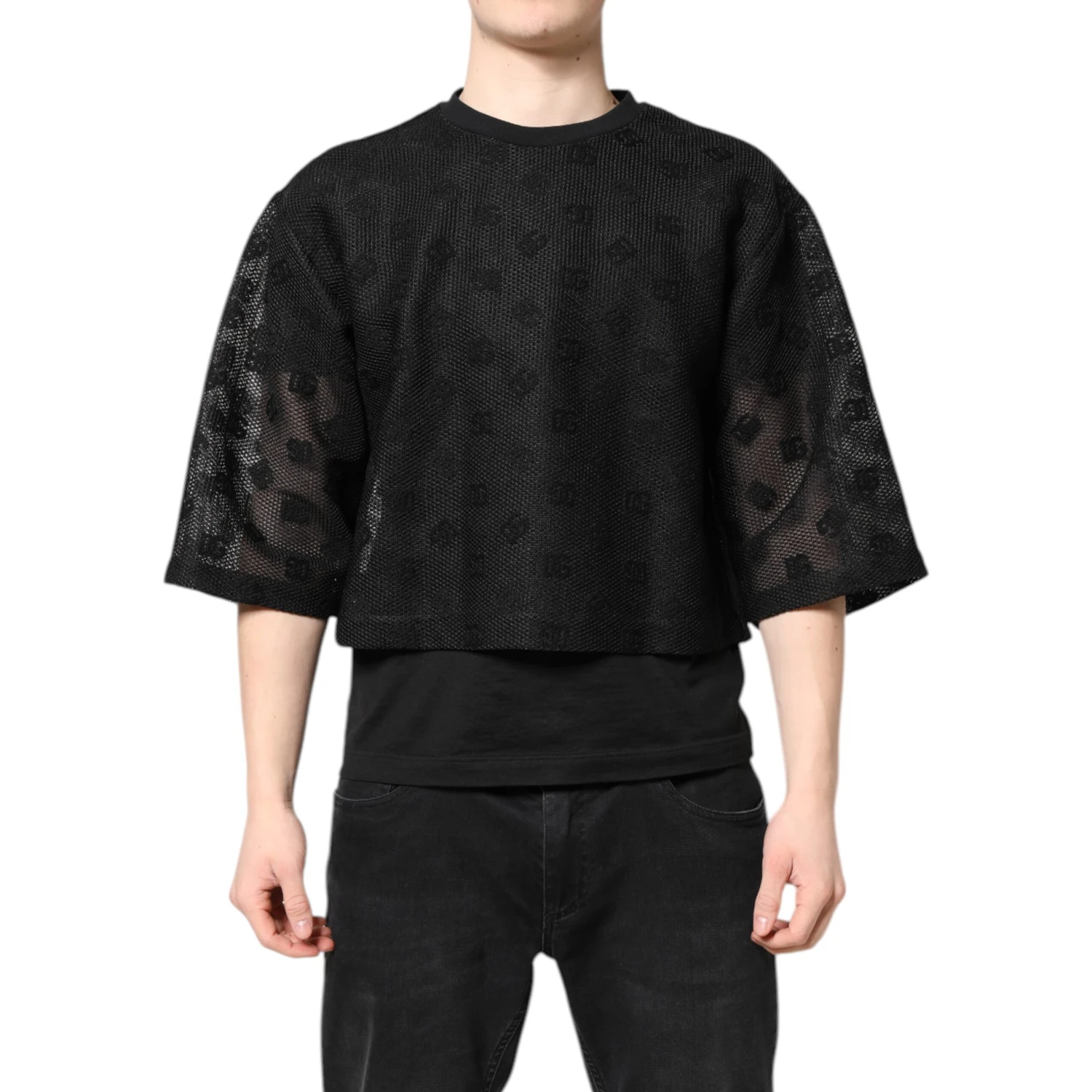 Black See Through Logo Short Sleeves T-shirt