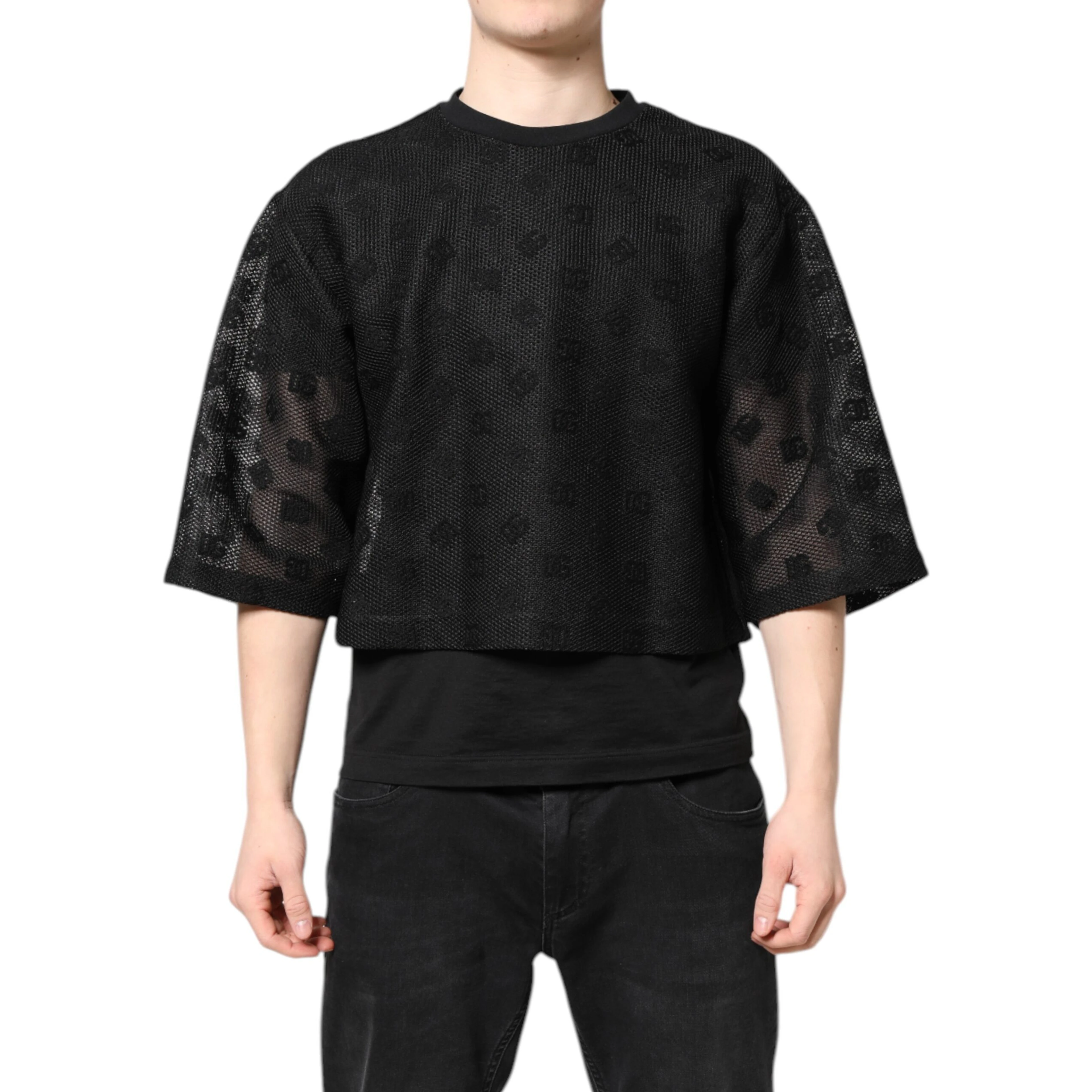 Black See Through Logo Short Sleeves T-shirt