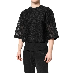 Black See Through Logo Short Sleeves T-shirt