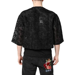 Black See Through Logo Short Sleeves T-shirt