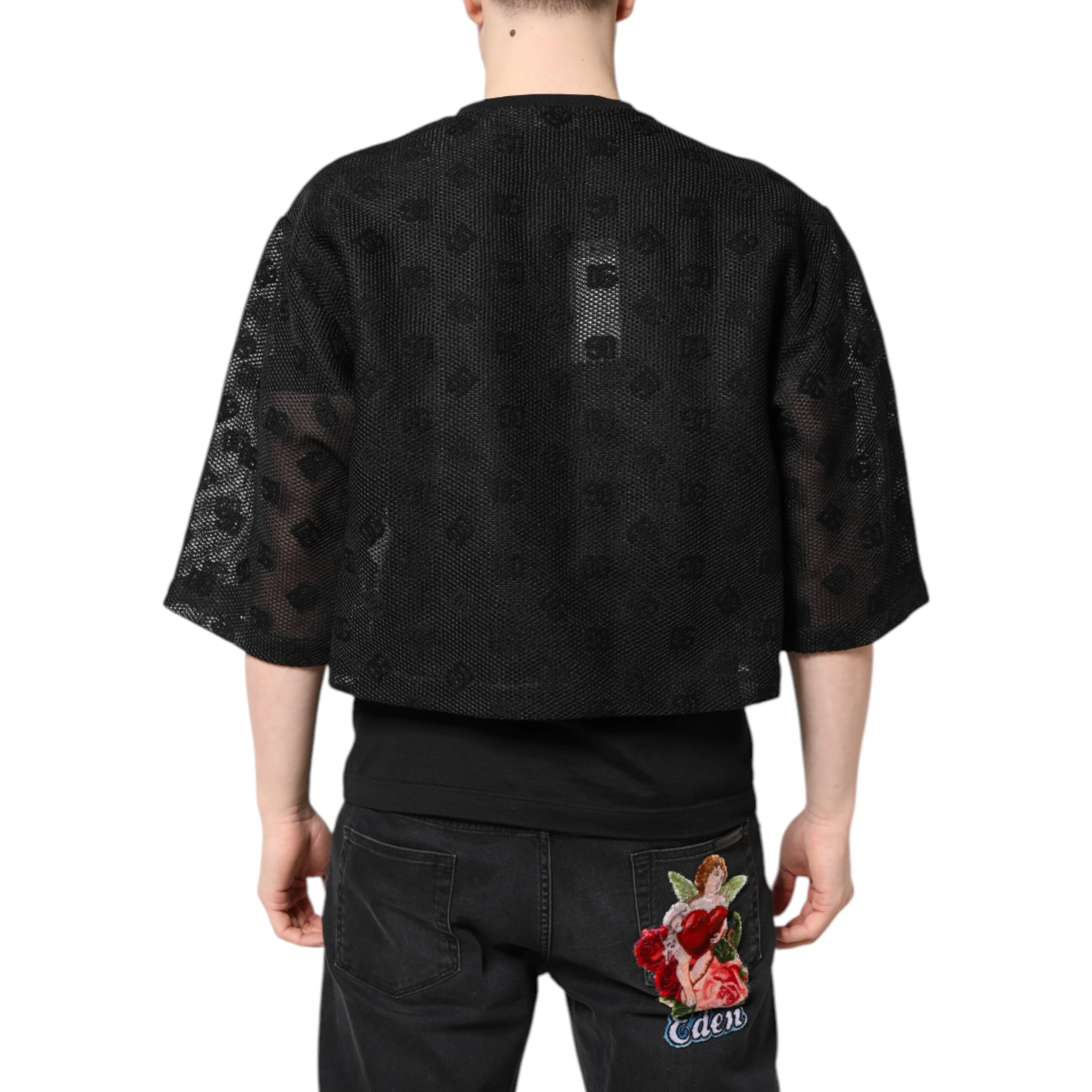 Black See Through Logo Short Sleeves T-shirt