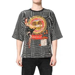 Black White Graphic Print Short Sleeve T-shirt