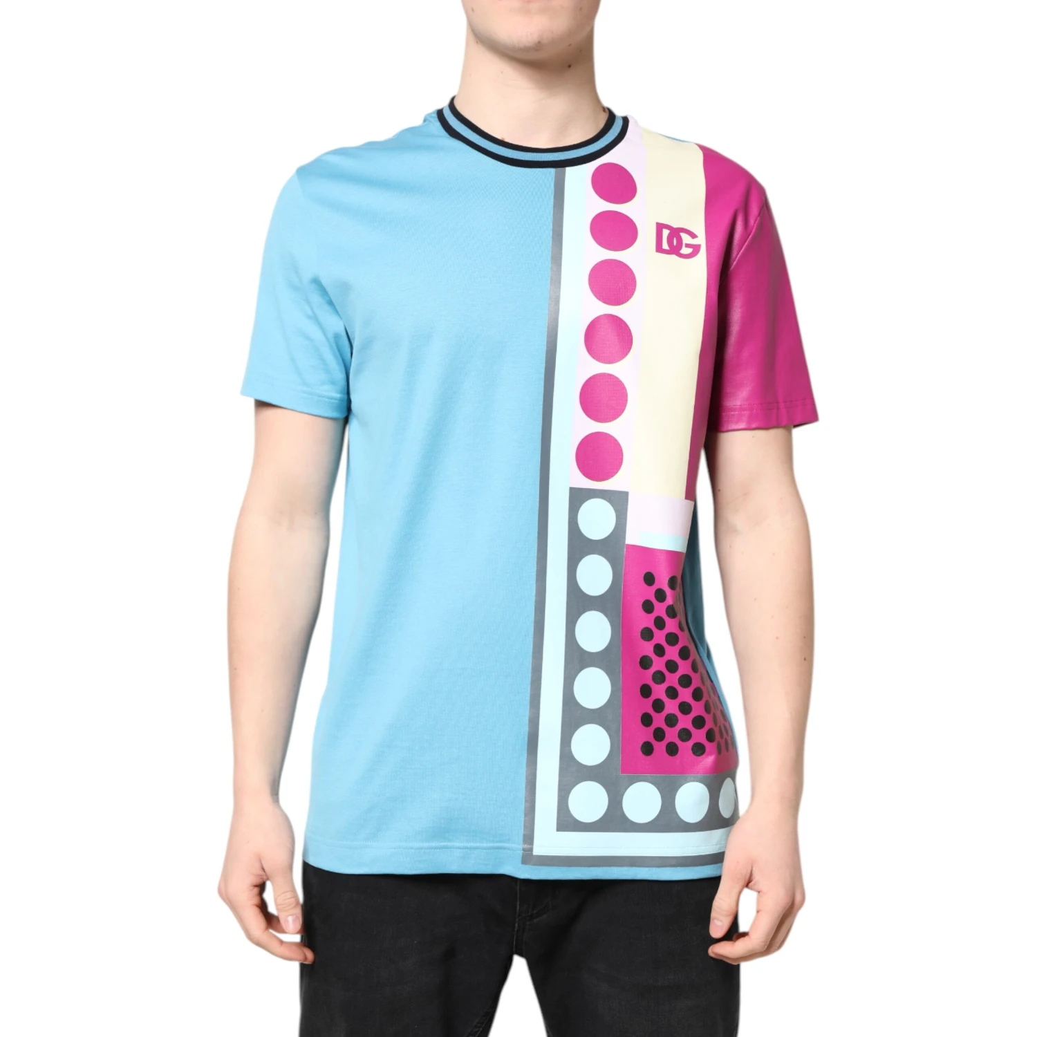Multicolor Printed Logo Short Sleeve T-shirt