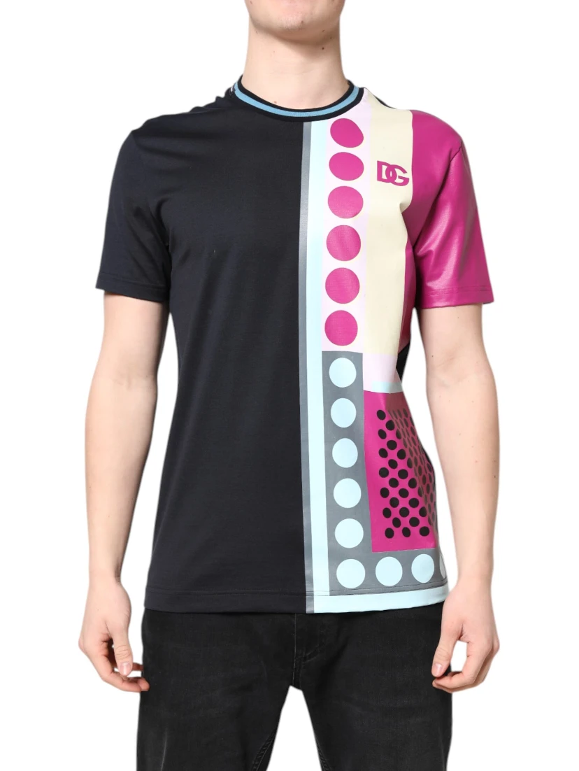 Multicolor Printed Logo Short Sleeve T-shirt