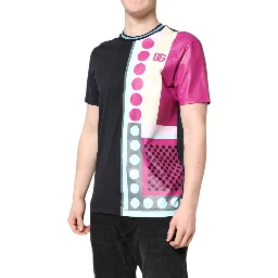 Multicolor Printed Logo Short Sleeve T-shirt