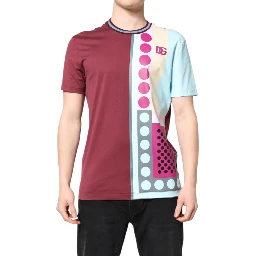 Multicolor Printed Logo Short Sleeve T-shirt
