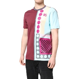 Multicolor Printed Logo Short Sleeve T-shirt