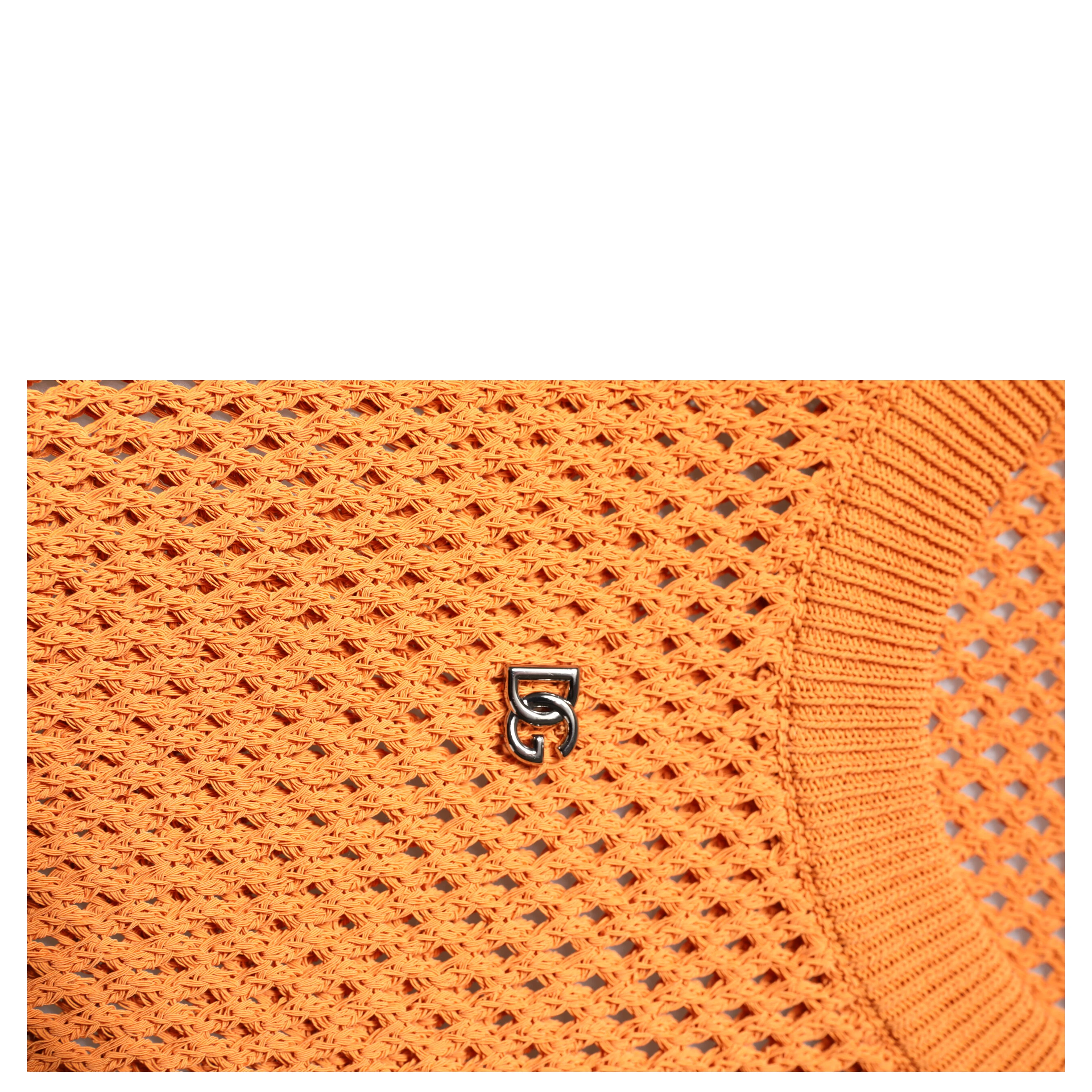 Orange Cashmere Round Neck Sleeveless T-shirt