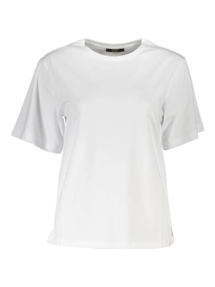 White Cotton Women T-Shirt