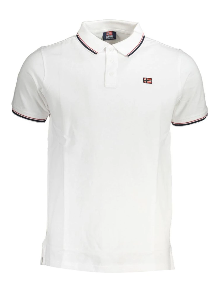 White Cotton Men Polo Shirt