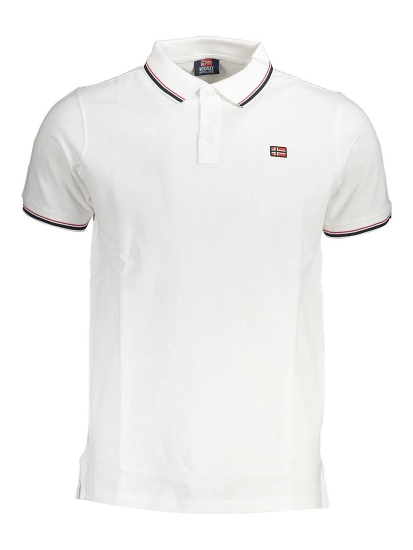 White Cotton Men Polo Shirt