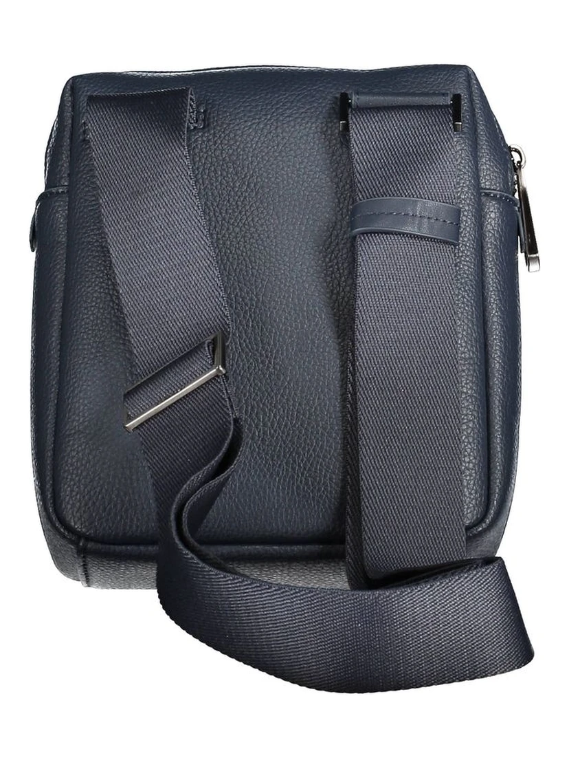 Blue Polyester Men Shoulder Bag