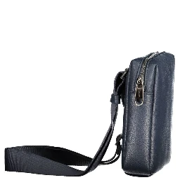Blue Polyester Men Shoulder Bag