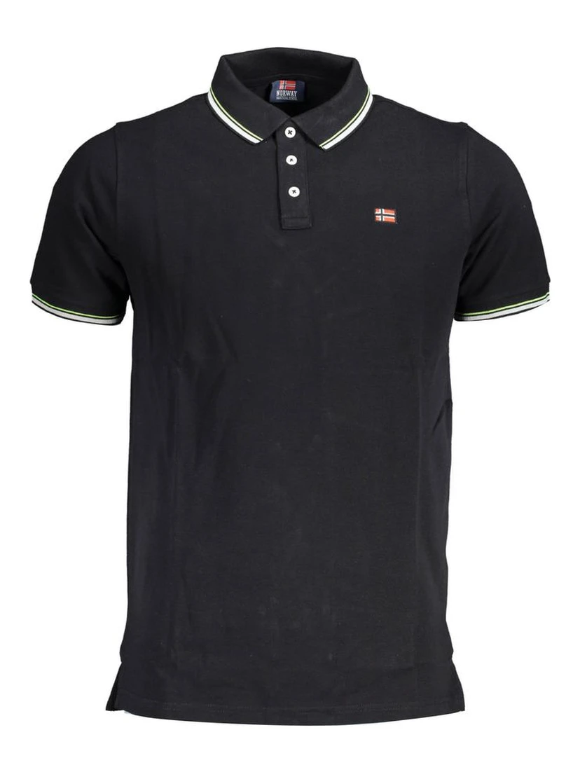 Black Cotton Men Polo Shirt