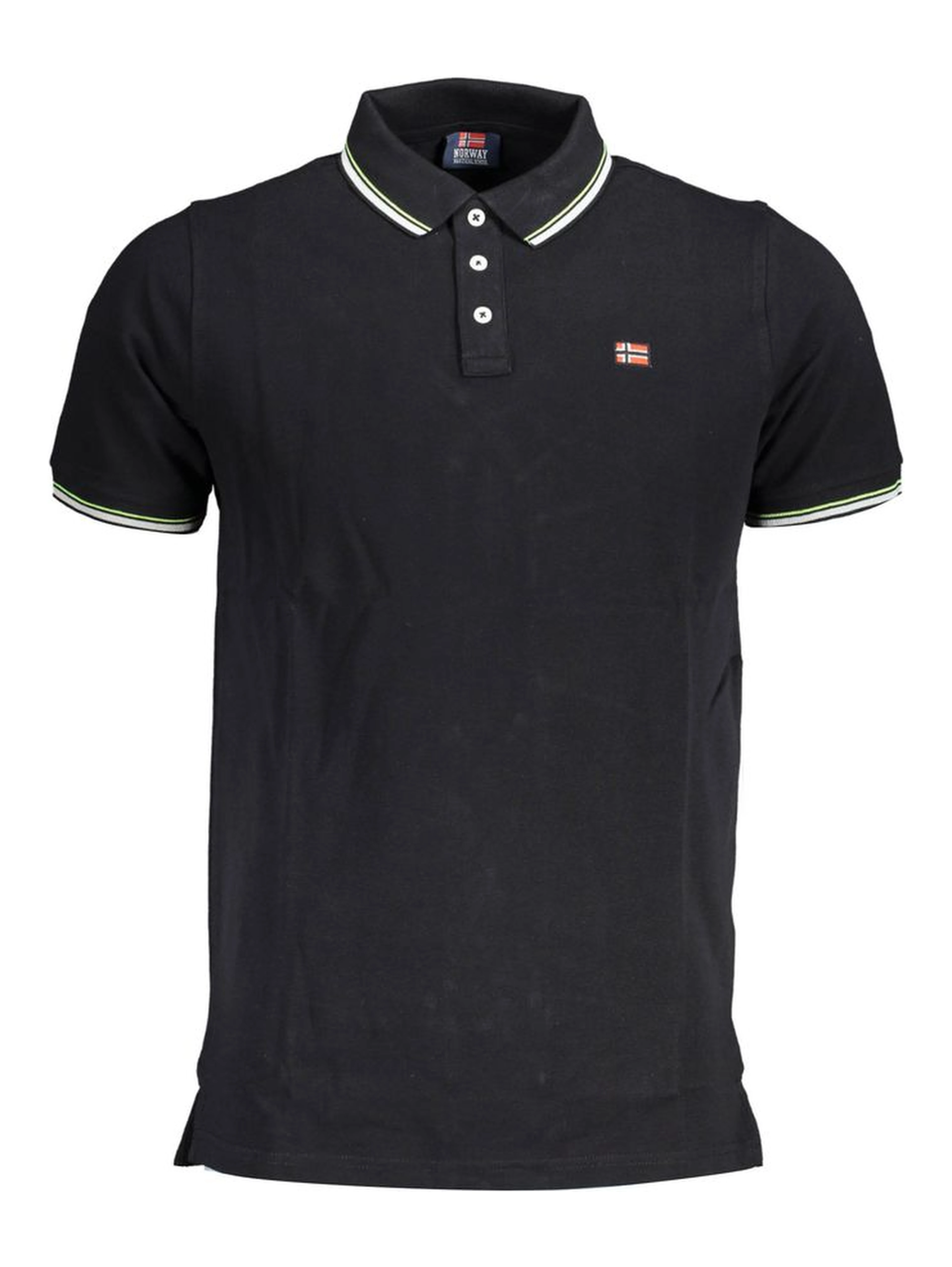 Black Cotton Men Polo Shirt